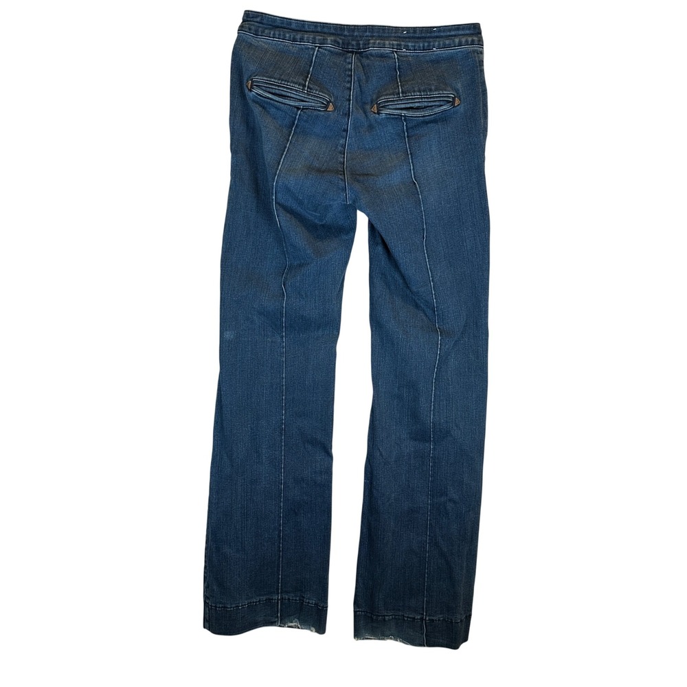 Idyllwind Miranda Lambert Blue Lace Up Front Flare Jeans Size 10/34 70s Western - Picture 7 of 10